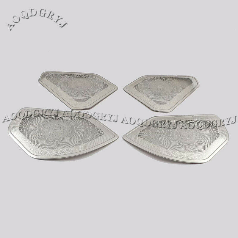 4P Silver Car Interior Door Stereo Speaker Cover Trim for TOYOTA RAV4 2019-2022