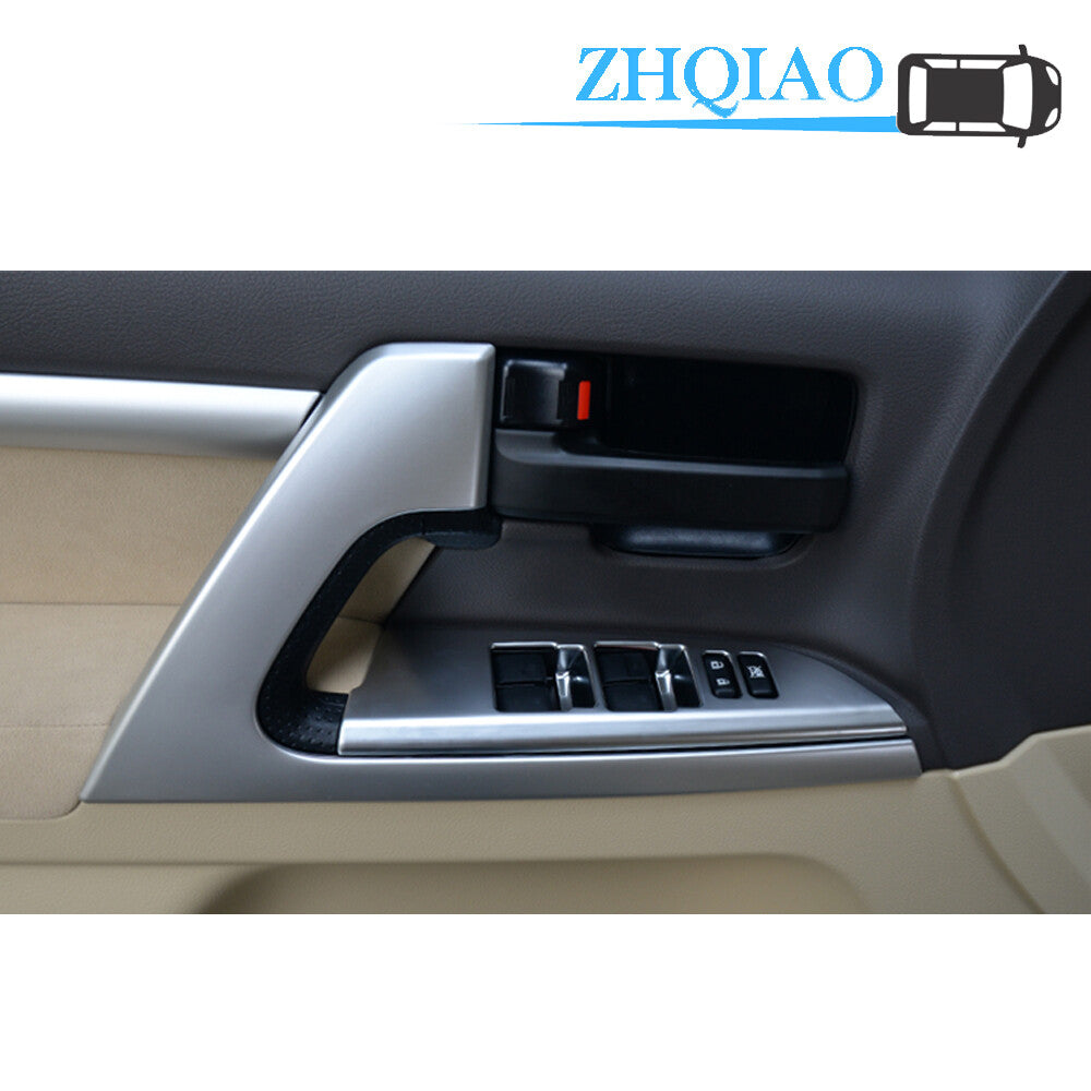ABS Silver Interior Door Armrest Cover Trim Fits for Toyota for Land Cruiser 2008-2019