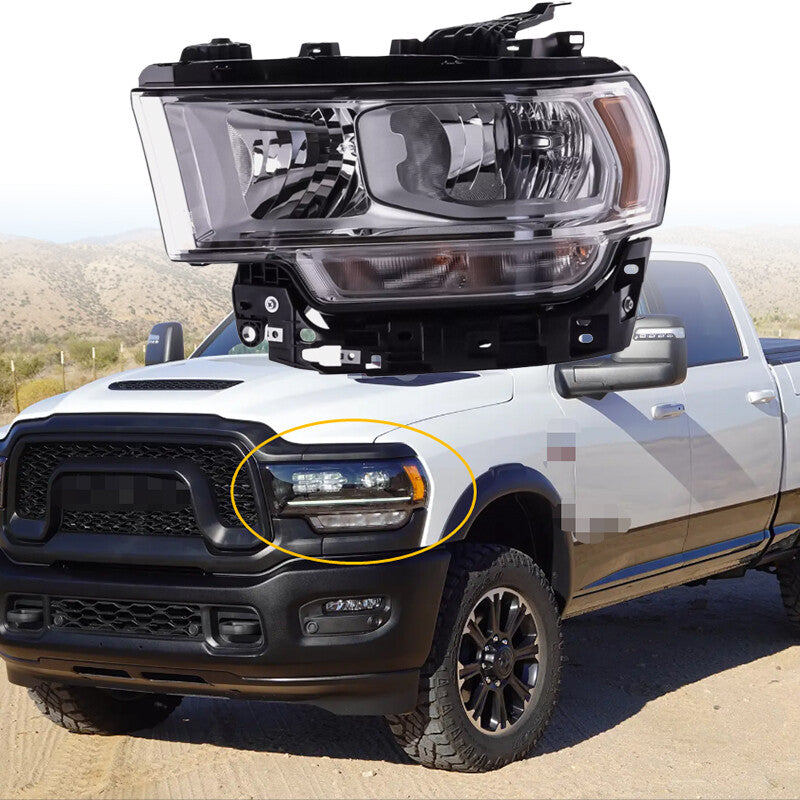 Left Side Chrome Halogen Headlight For 19-24 for Ram 2500 3500 68360177AD CH2502334