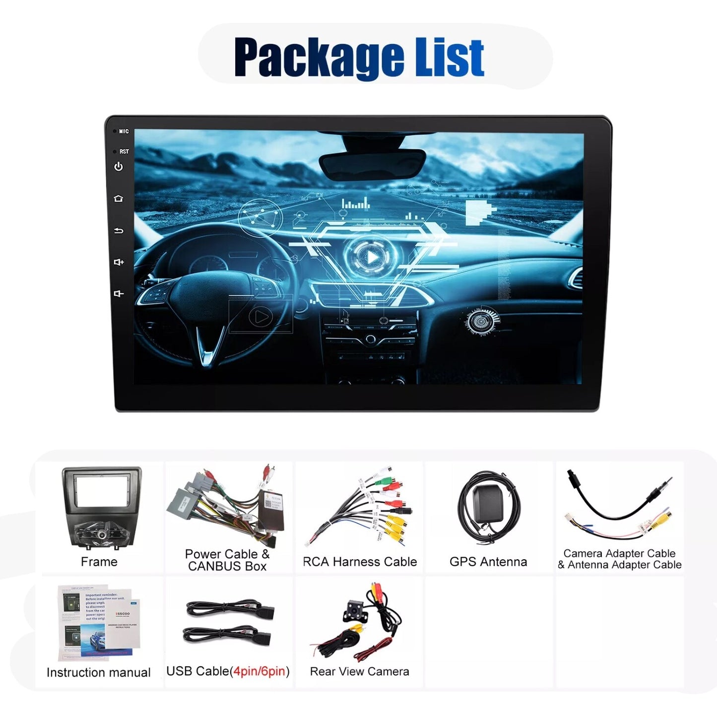 10.1 Android 13 Car Radio Stereo Bluetooth FM Camera For 2010-2014 for Ford for Mustang