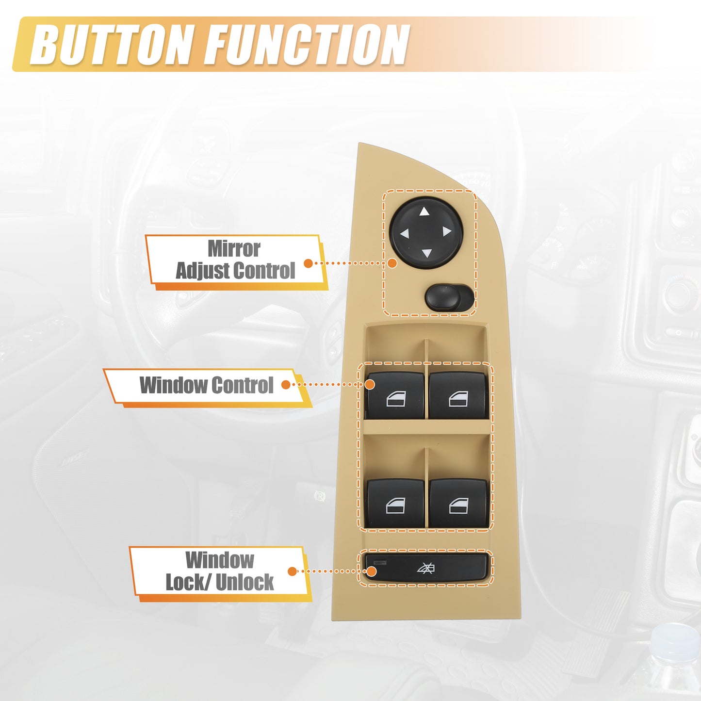 Front Left Power Window Switch for BMW 325i 328i 330i 335i M3 No.61319217331