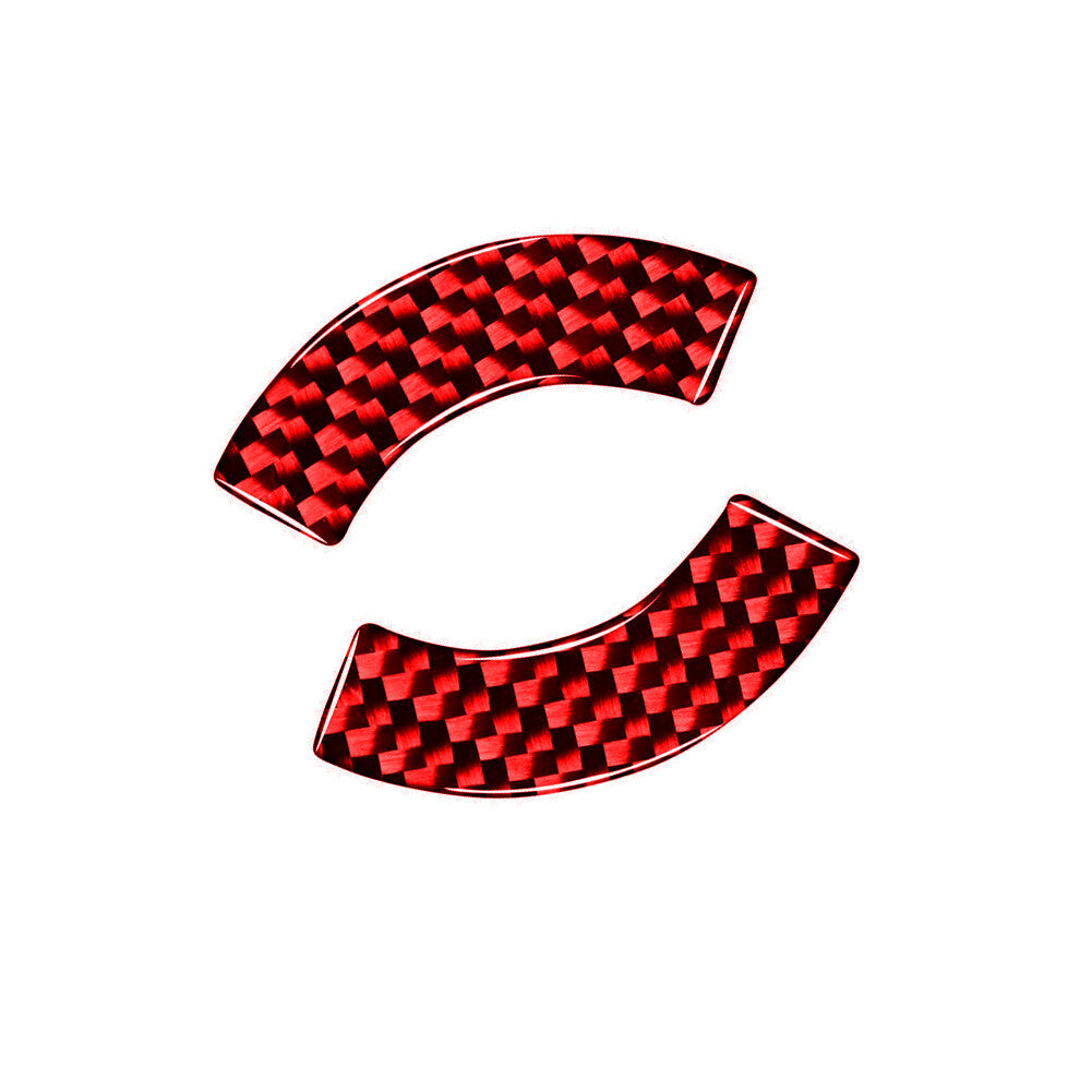 2Pcs Red Carbon Fiber CD Control Button Cover Trim for Chevrolet for Cruze 2009-2015