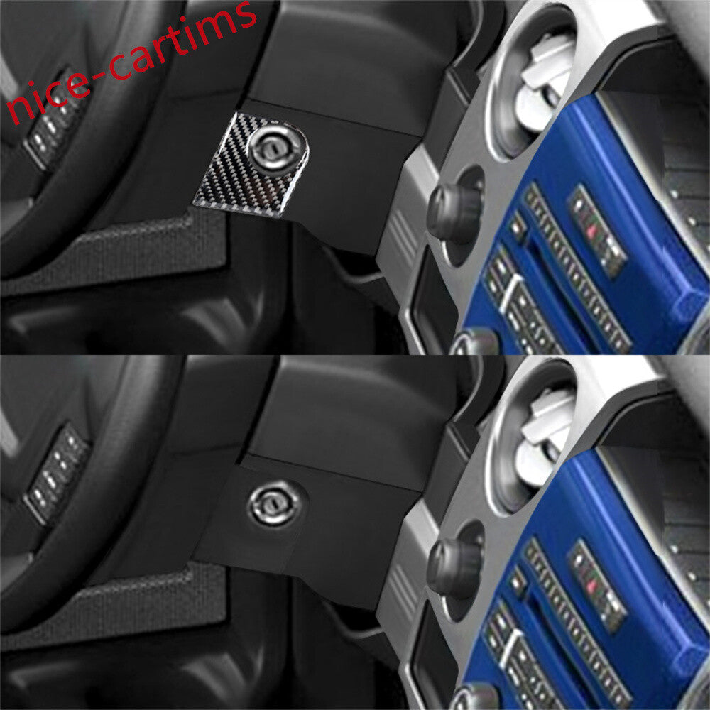 Soft Carbon Fiber Car Keyhole Jack Ignition Switch Cover for Ford F150 2009-2014
