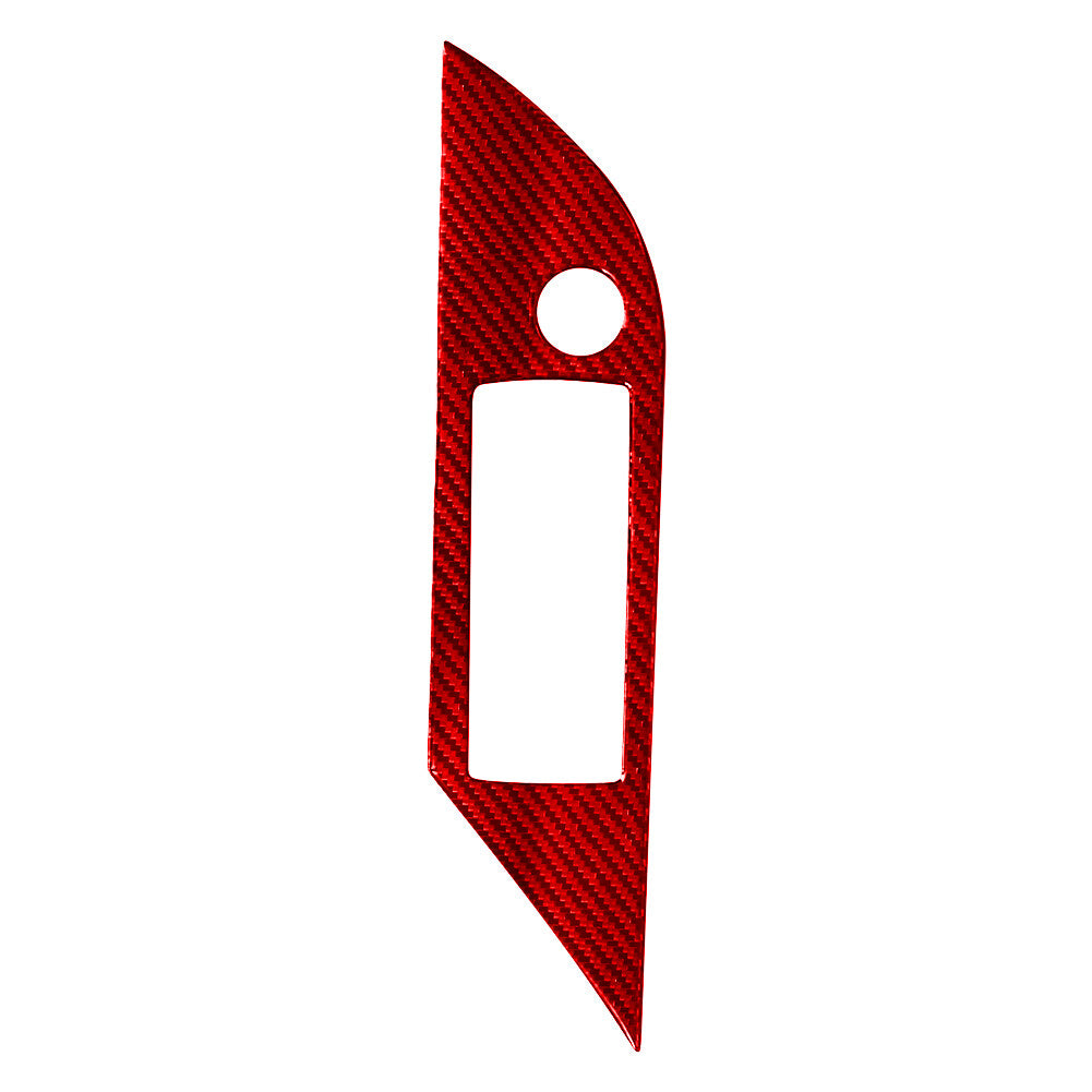 Red Carbon Fiber Driver Side Door Control Cover Trim for Toyota Hilux Type B