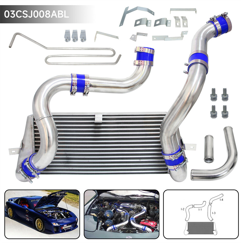Turbo Bolt On Front Mount Intercooler Kit for Mazda RX7 RX-7 FD3S FD3 93-97 Blue