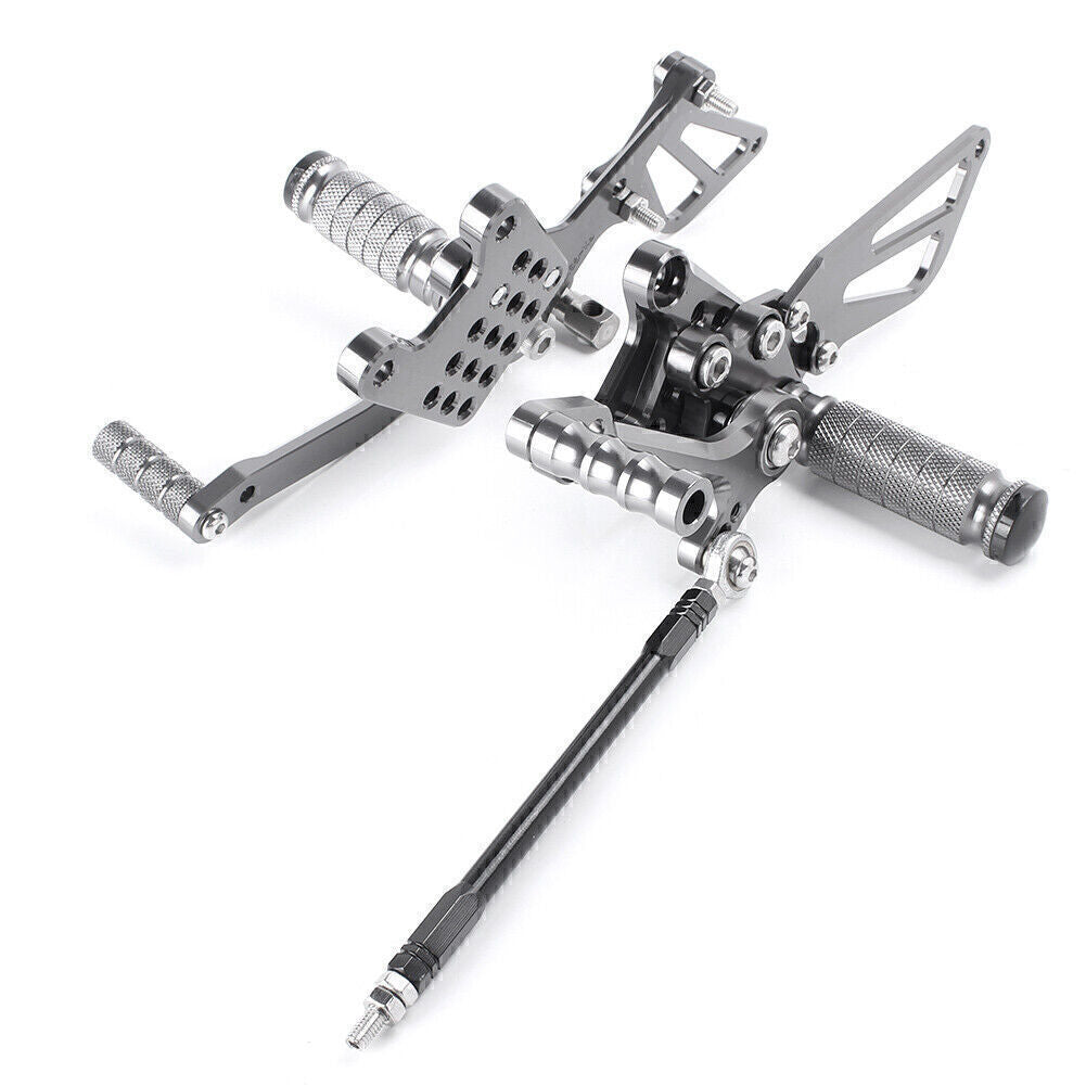 Gray Rear Rearsets Footrest Foot Rest Pegs for Suzuki GSXR 1000/600/750 2000-04