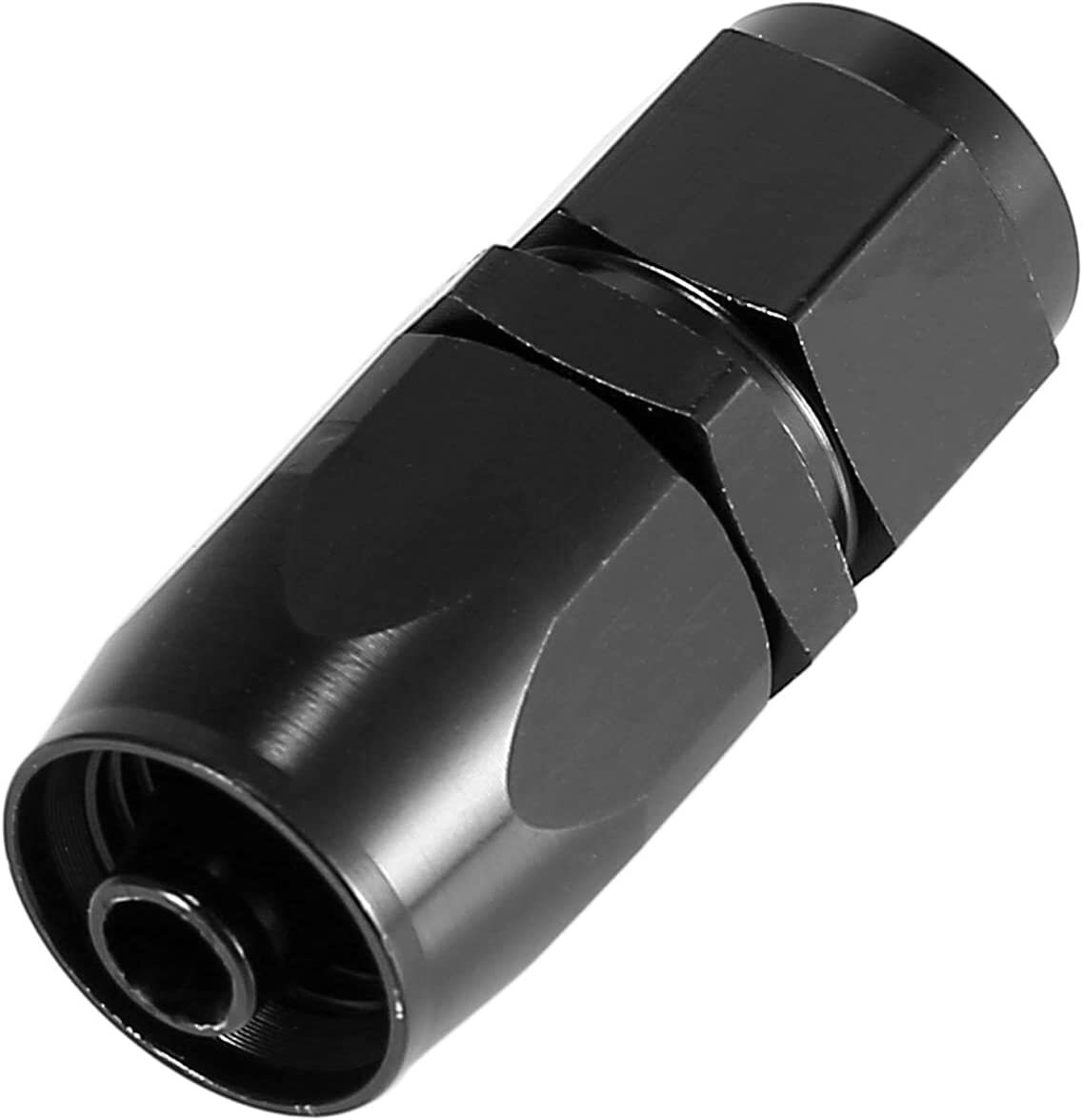 2-pack 6AN AN6-6AN 0 degree black rotary fuel hose end fittings and adapters