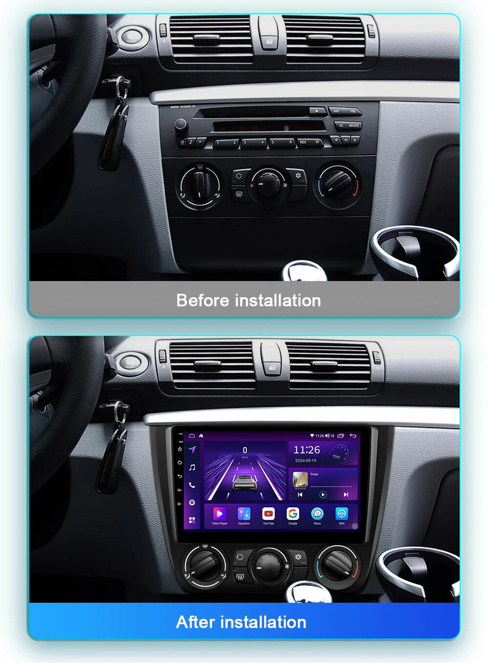 for BMW 1 Series E81 E82 E87 2004-2011 Android Carplay Car Radio GPS Multimedia