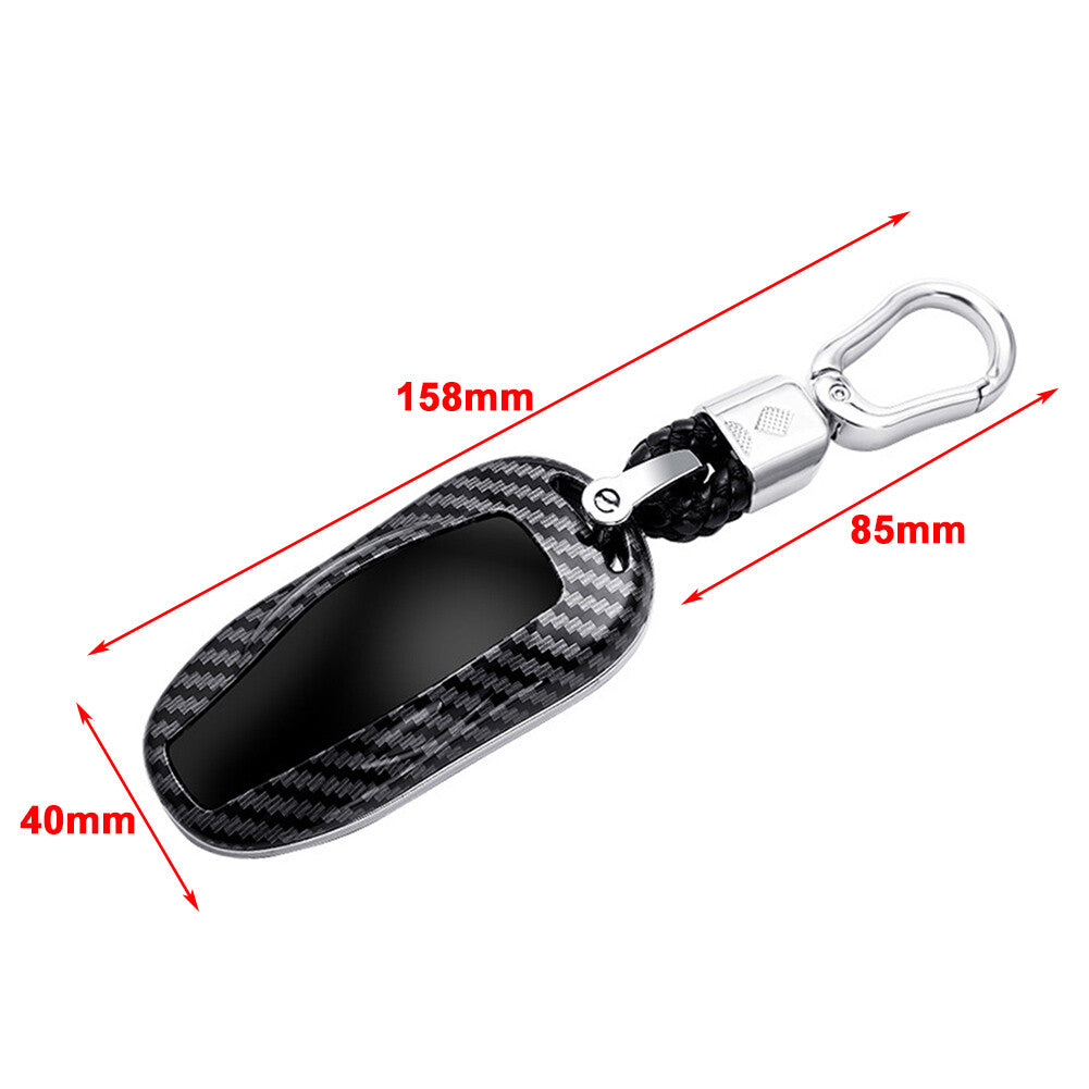 Carbon Fiber Car for Smart Key Fob Case Cover Accessories for Tesla Model 3 for Model S