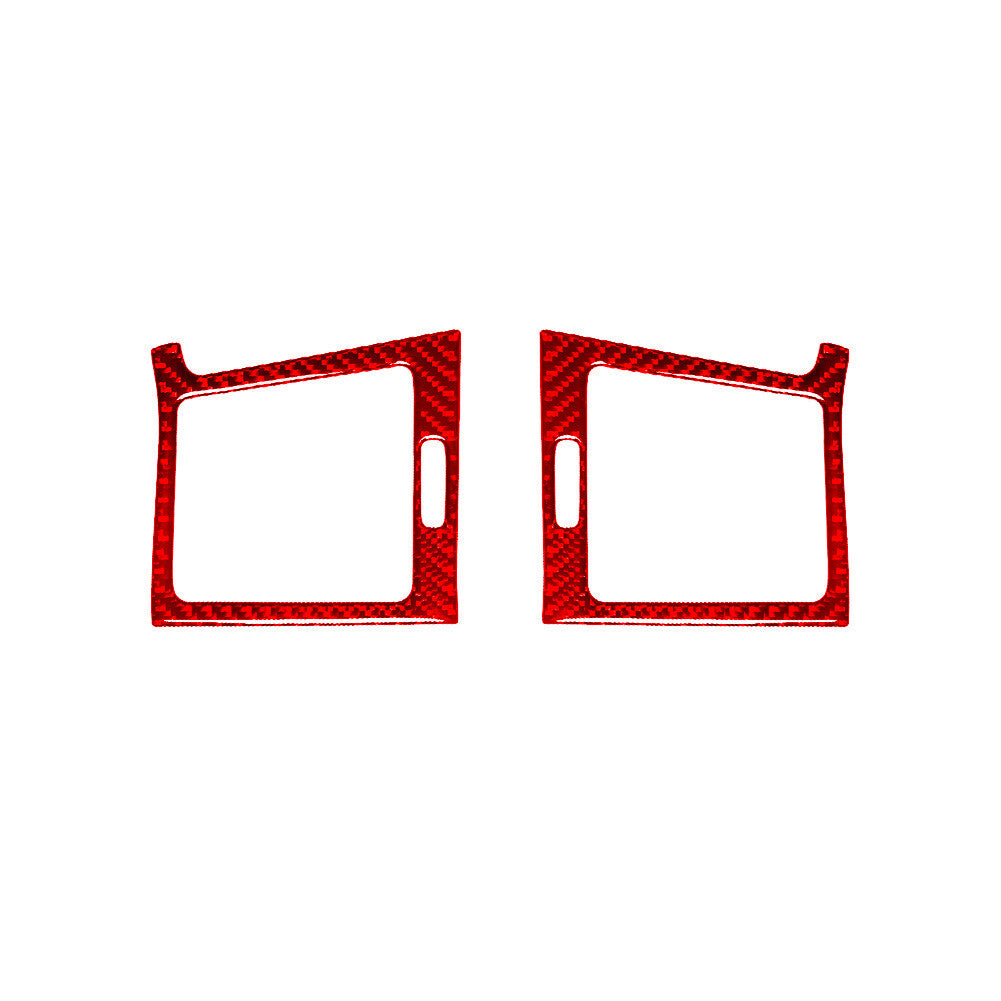 Red Left & Right Air Vent Trim Cover Carbon Fiber for Mercedes R-Class 2009-2012