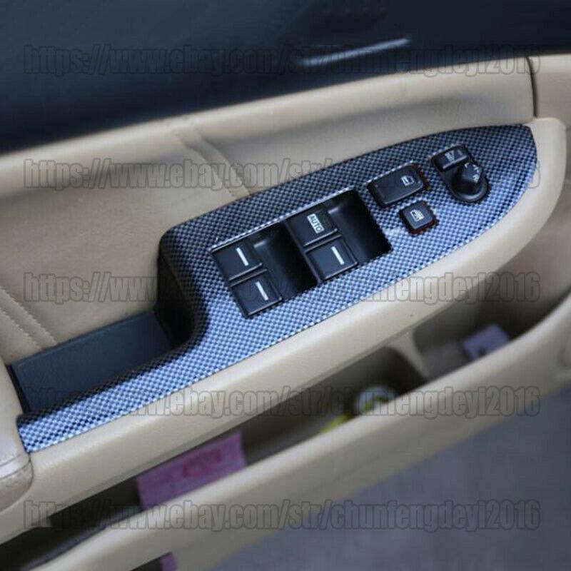 for Honda Accord 2003-2007 4pcs Carbon Fiber Window Lift Panel Switch Cover Trim