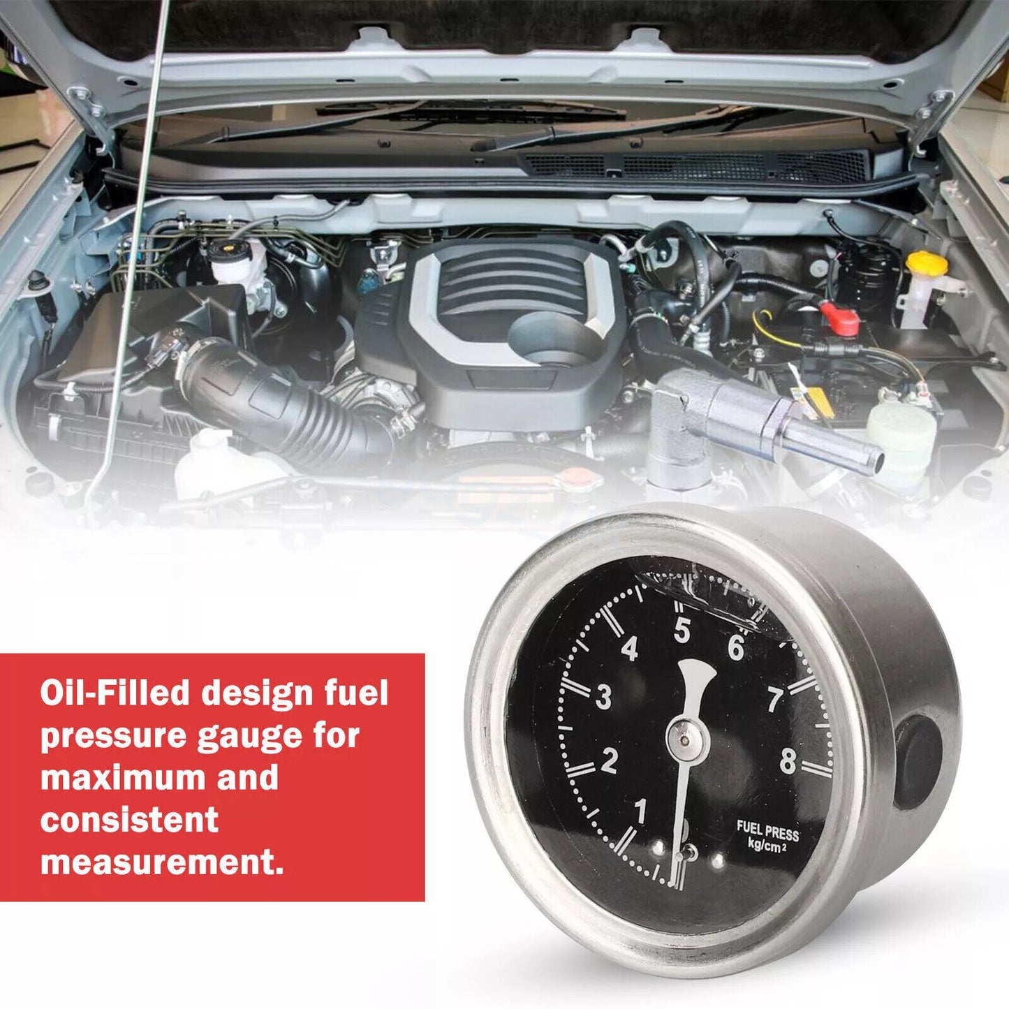 Universal Adjustable Car Fuel Pressure Regulator with Oil Gauge Kit 0-160 PSI L
