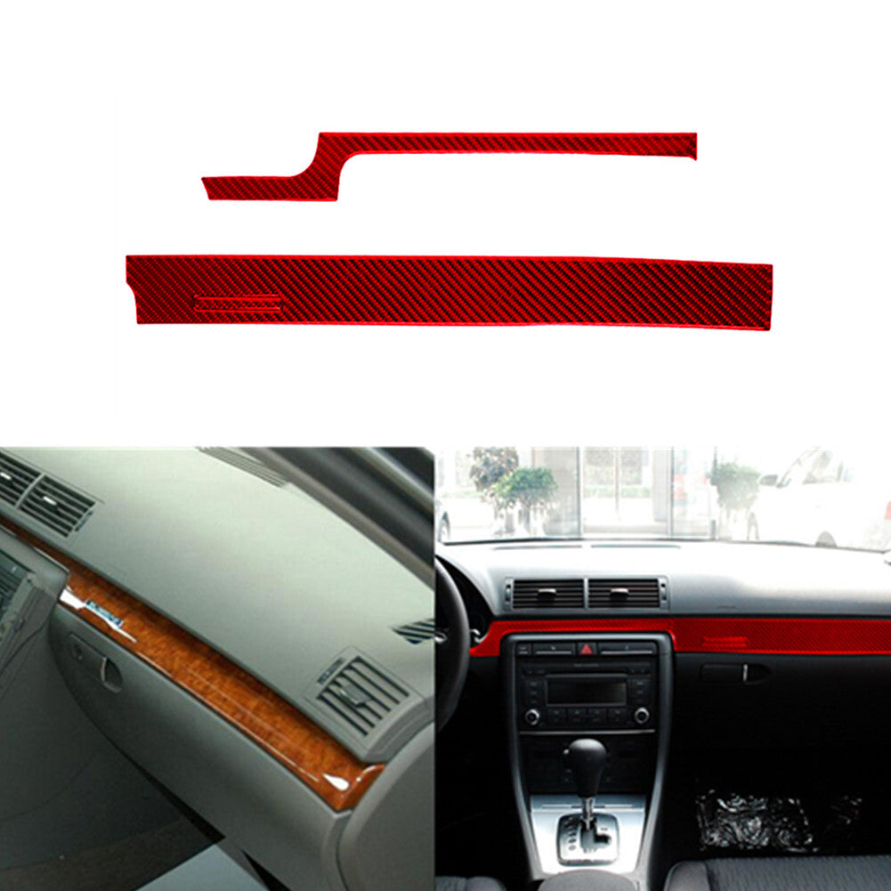 Red Carbon Fiber Full Set Interior Cover Trim Kit for Audi for A4 S4 B7 2005-2008