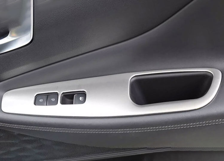 for Hyundai Santa Fe 2019-2023 Silver Matte Window Switch Button Garnish Trim 4X