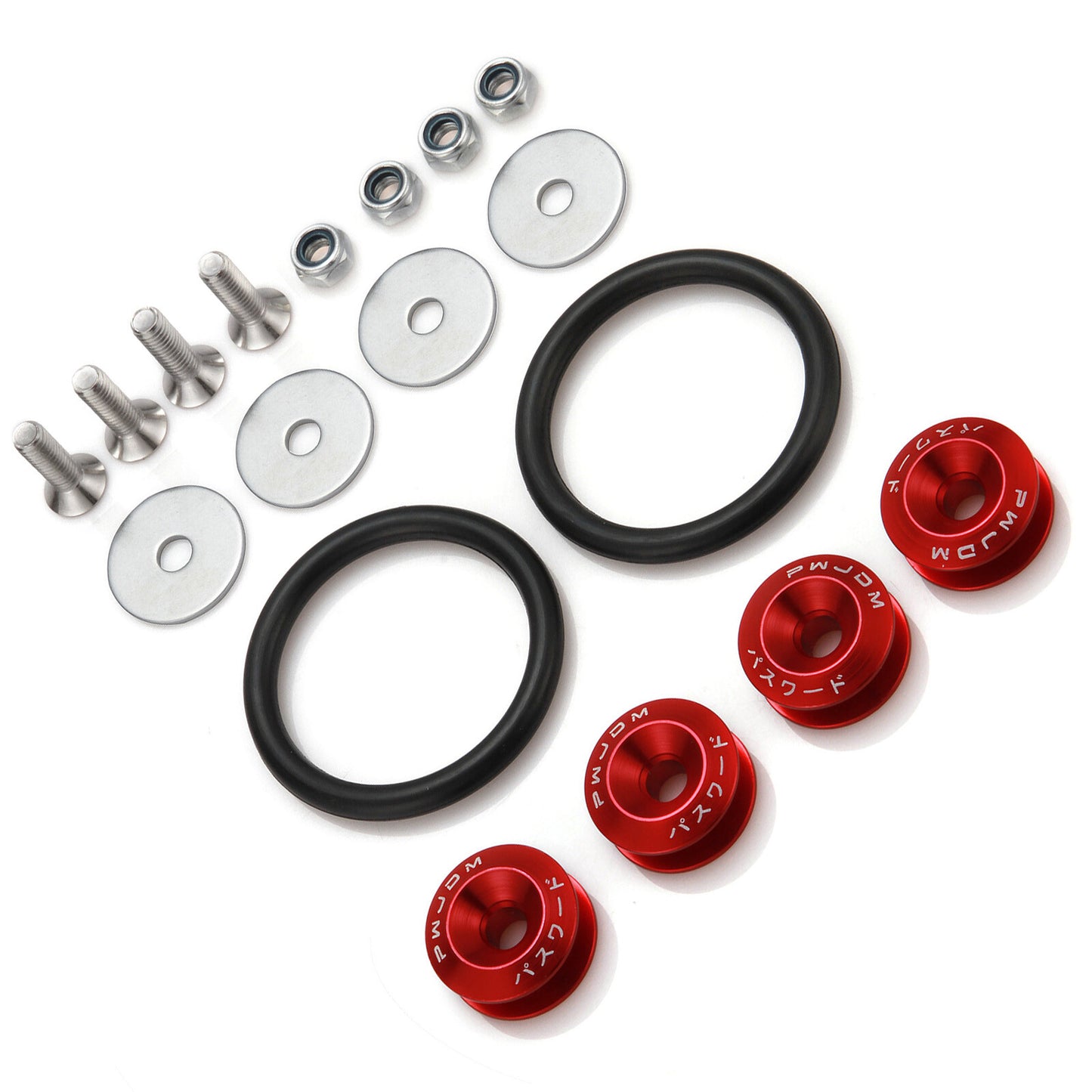 Car Front Rear Bumper Hatch Fixing Buckle Nuts / Bolts Red Reinforced Pad