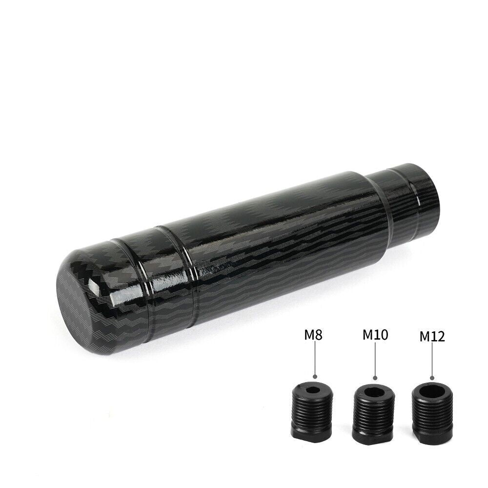 Black Carbon Fiber Universal Aluminum Manual Car Gear Shift Knob Shifter Lever