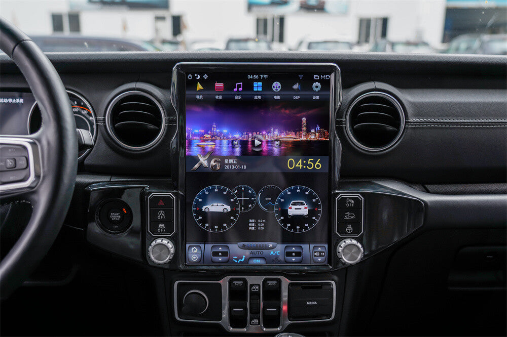 12.3 Android 9.0 Vertical Screen Stereo Radio GPS for Jeep for Wrangler JL 2018-21