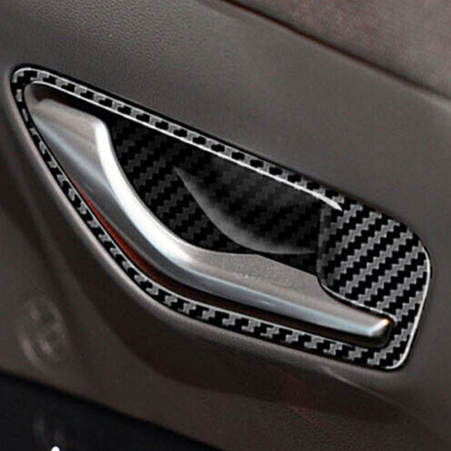Carbon Fiber/Interior Door Handle Cover Trim for Hyundai for Santa Cruz 2022-2023