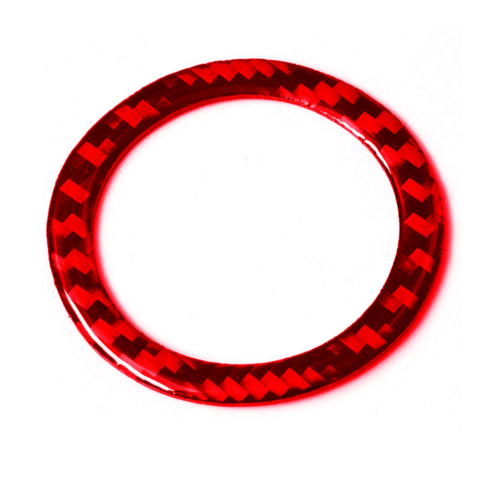 Red Carbon Fiber Ignition Button Ring Cover Trim for Subaru Forester 2013-2018