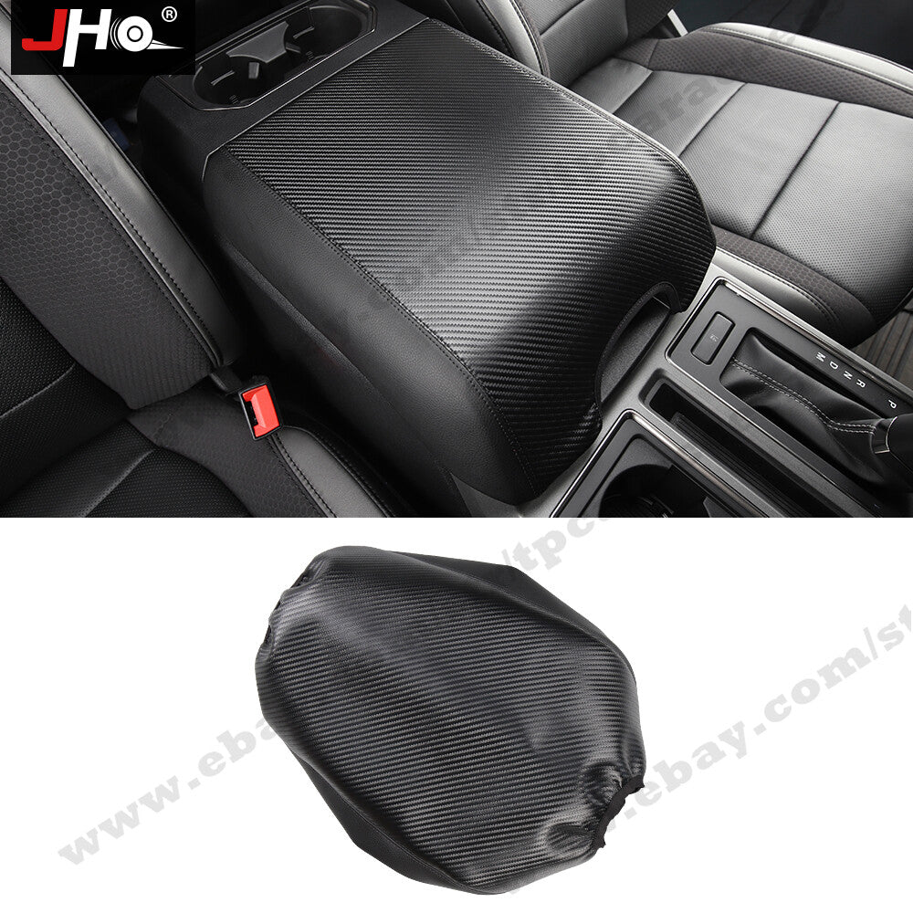 Car Leather Center Console Lid Armrest Cover Skin for Ford F150 2015-2020