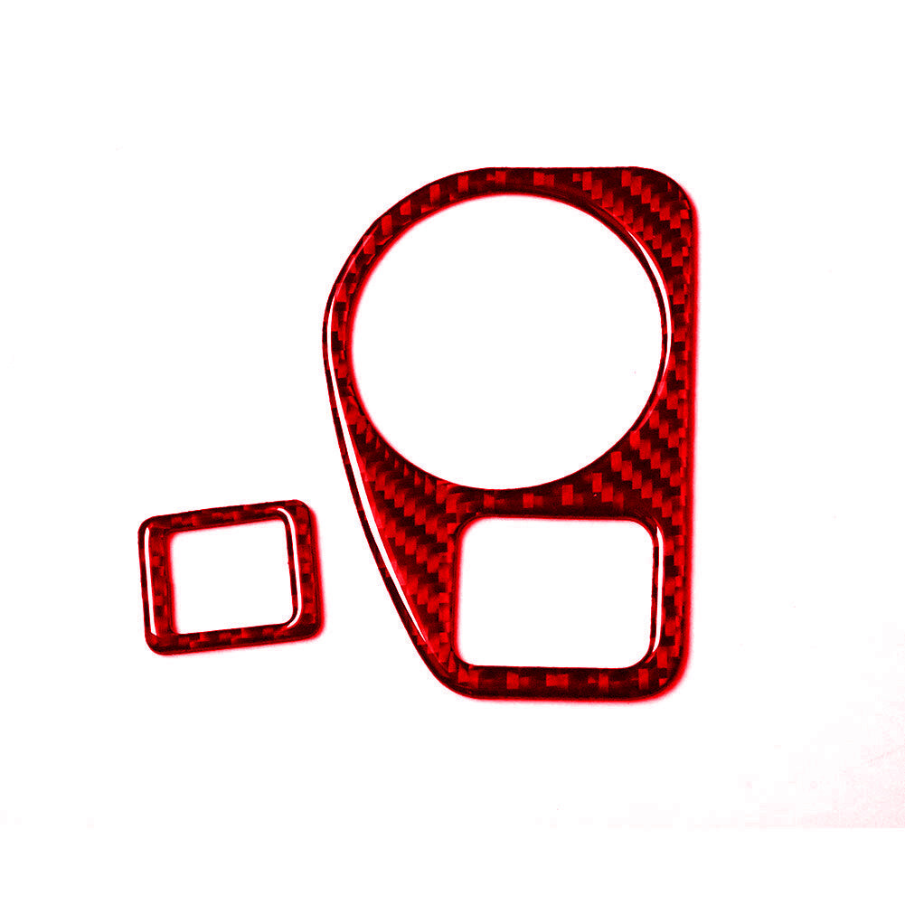 for VW for Golf MK7 2013-2019 Carbon Fiber Front Headlight Switch Cover Trim Red
