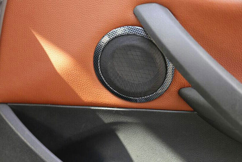 for BMW 2013-15 X1 E84 ABS Carbon Fiber Inner Door Horn Speaker Frame Cover Trim