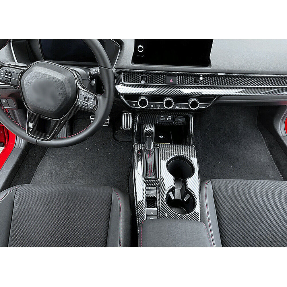 Interior Door Armrest Panel Trim 4X for Honda for Civic 2022-2023 11th Carbon Fiber