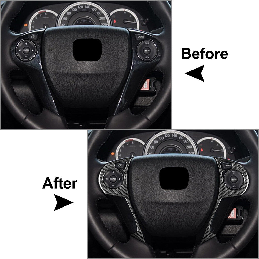 Carbon Fiber Steering Wheel Button Cover Fit for Honda Accord 2013-2017 16