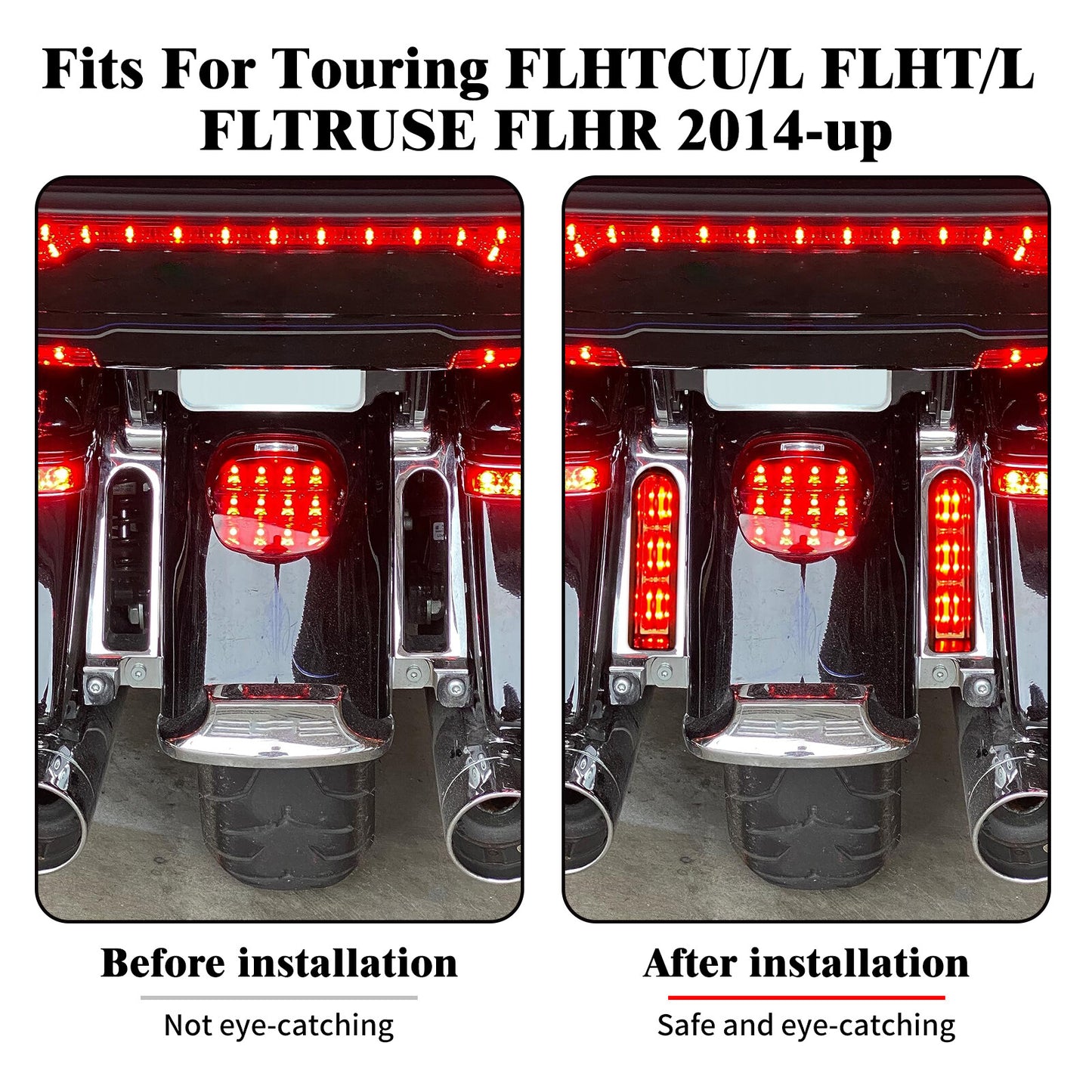 Black LED Inserts Saddlebag Support Light for Harley Road Electra Glide 14-2023