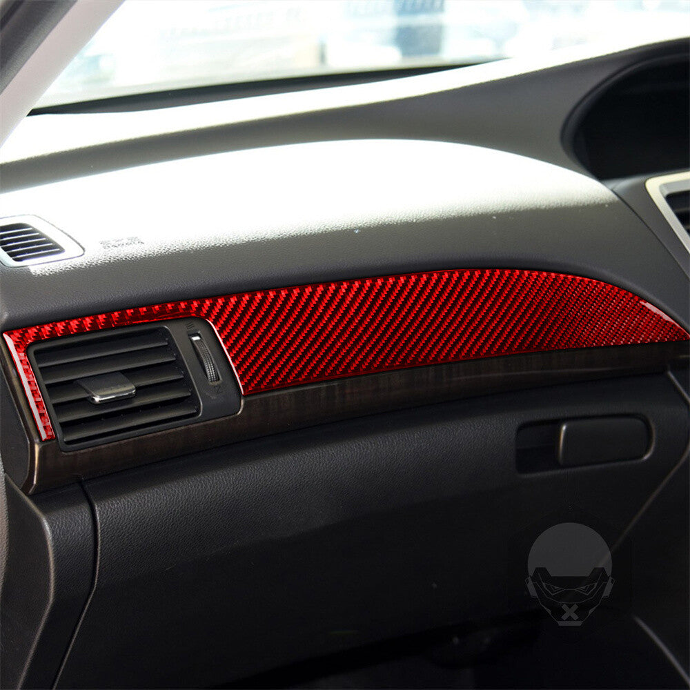 for Honda Accord 2014-17Red Carbon Fiber Center Console Dashboard Panel Trim RHD