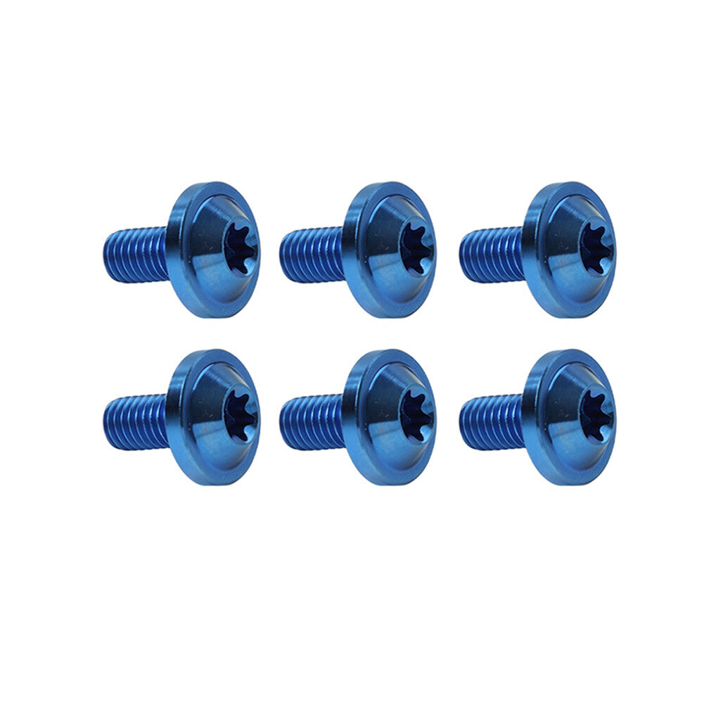 6pcs Alloy Bolts Truss Torx Head Screws M6x10mm For Motorcycle Blue