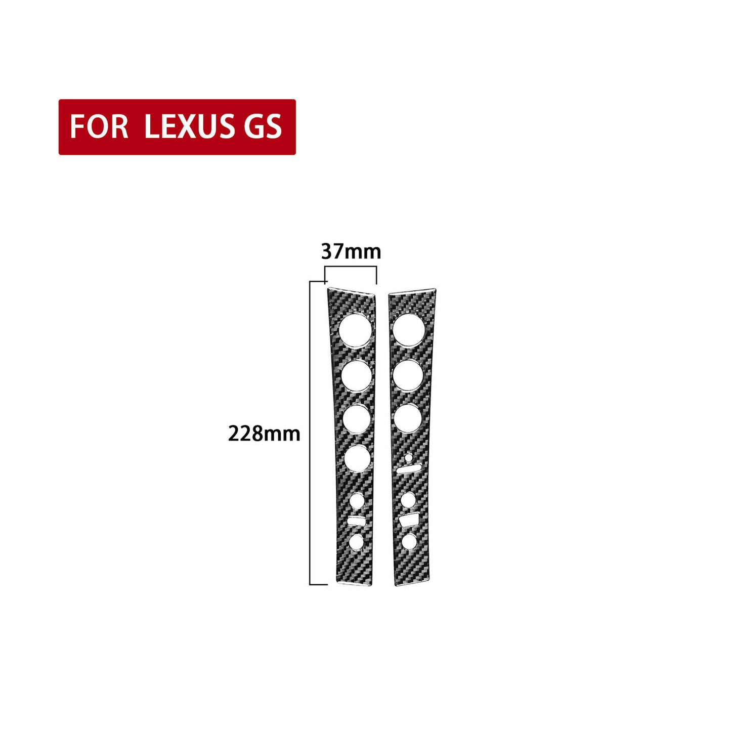 2Pcs Carbon Fiber Indoor Central Console Side Cover for Lexus GS300/350