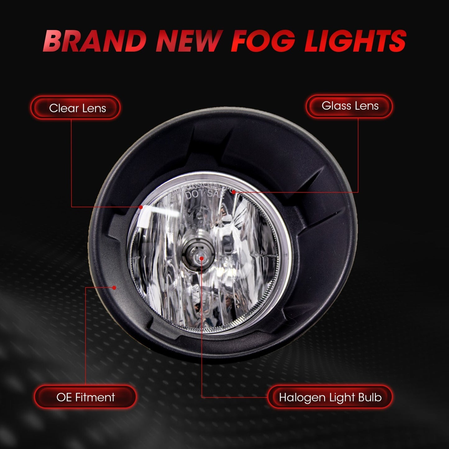 Fog light assembly replacement parts for 2010-2013 for Chevrolet Camaro with black bezels L+R