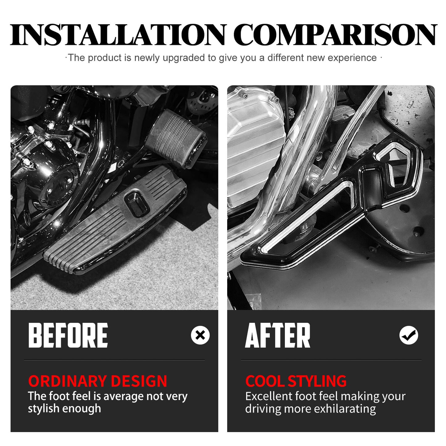 Driver Empire Footboards Floorboards for Harley Touring Street Road Glide Dyna
