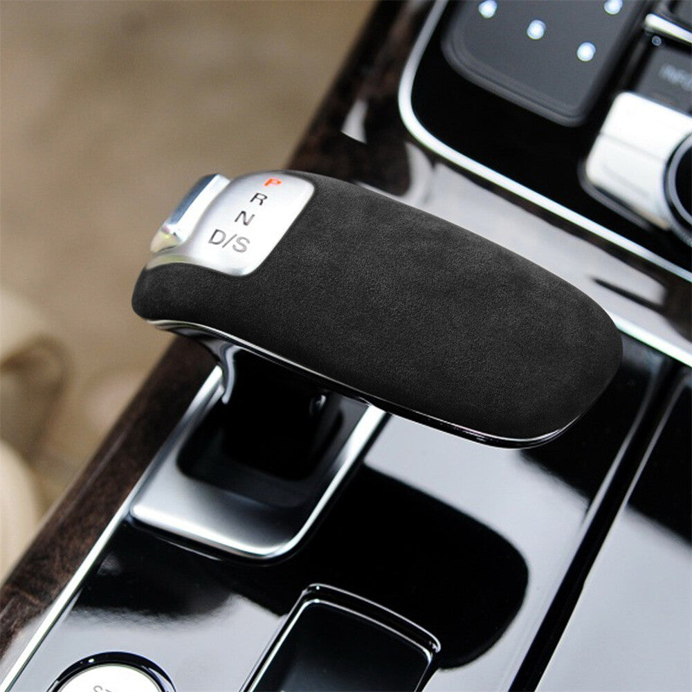 Suede Black Gray Console Gear Shift Knob Cover for Audi for A8 2011-2017 Accessories