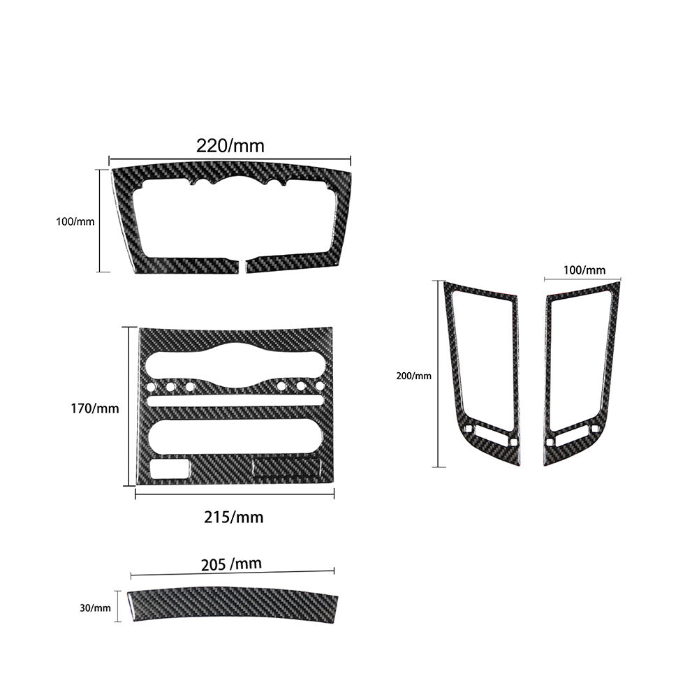 6Pcs for Infiniti FX 2009-13/QX70 14-17 Carbon Fiber Central Console Cover Trim