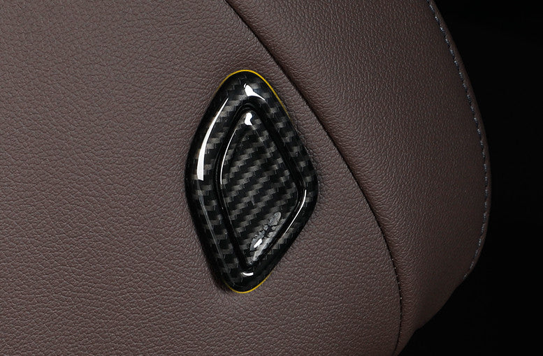 Carbon Fiber for Seat Headrest Button Ring Cover Trim for BMW 3 Series G20 2019-2021