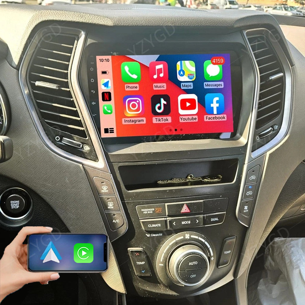 for Hyundai Santa Fe IX45 2013-2018 Stereo 9 Android Auto CarPlay Car Radio GPS