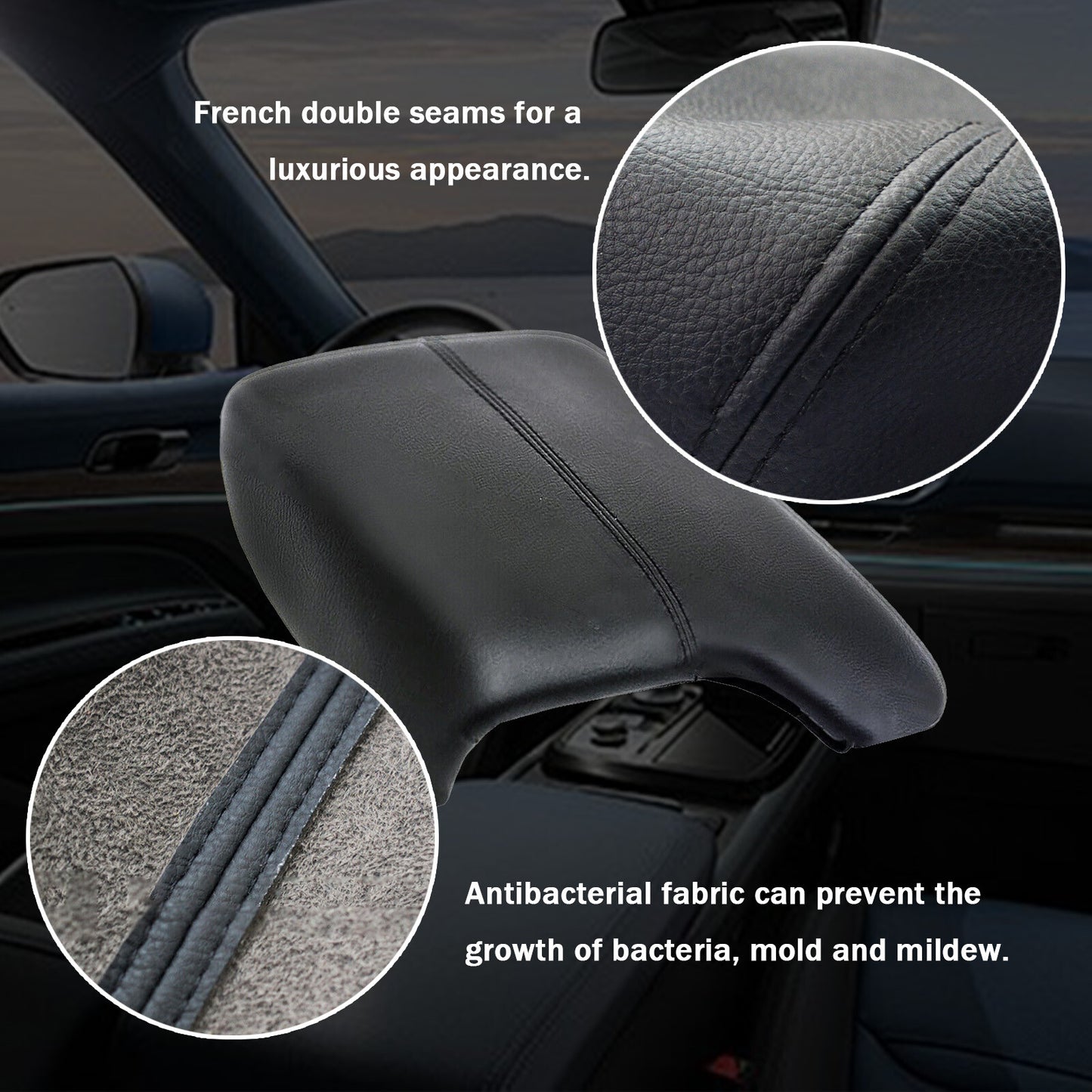 Fits 2013-2017 for Honda Accord Center Console Lid Armrest Leather Replacement Cover