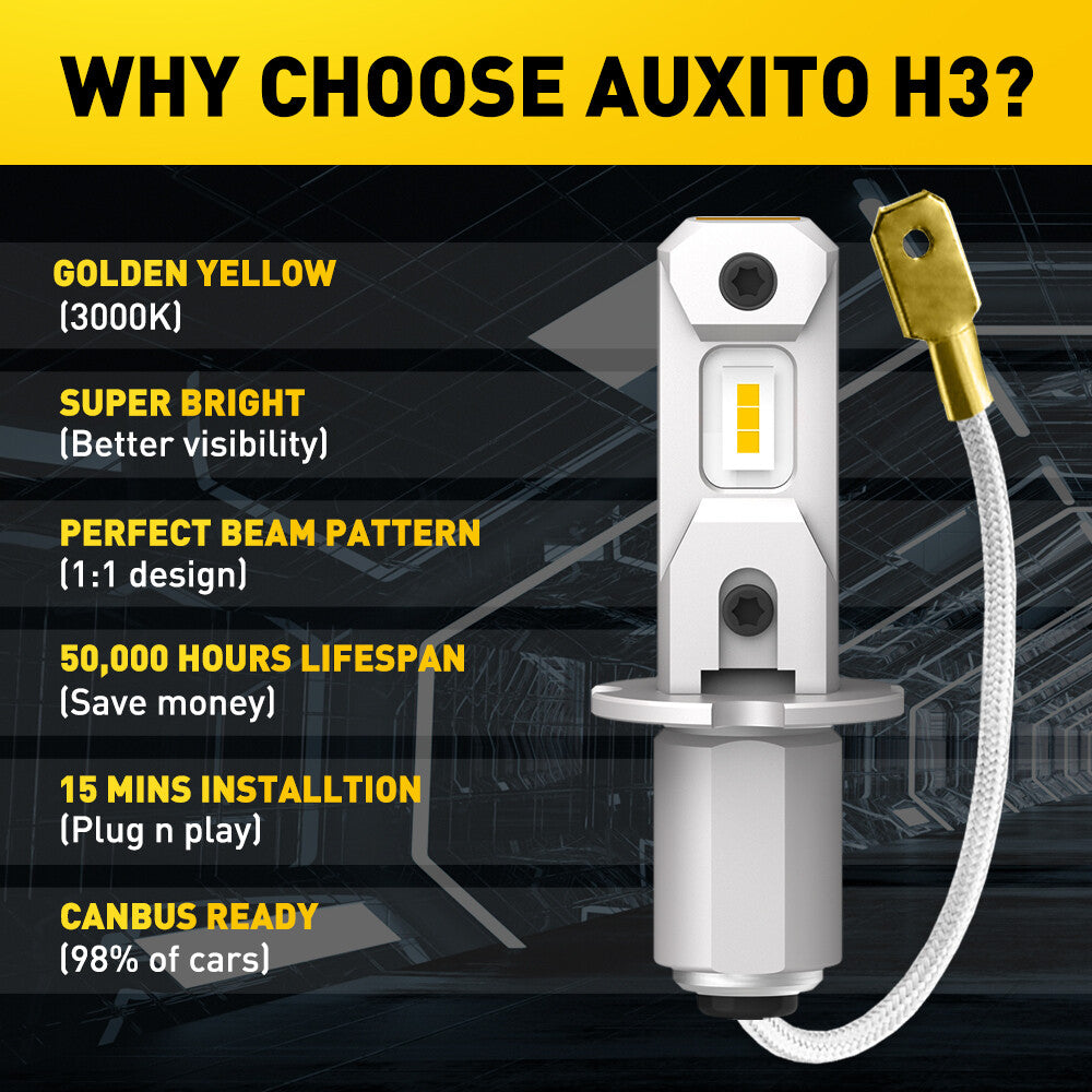 AUXITO H3 3000K Black Gold LED Red Light (GF EOE)