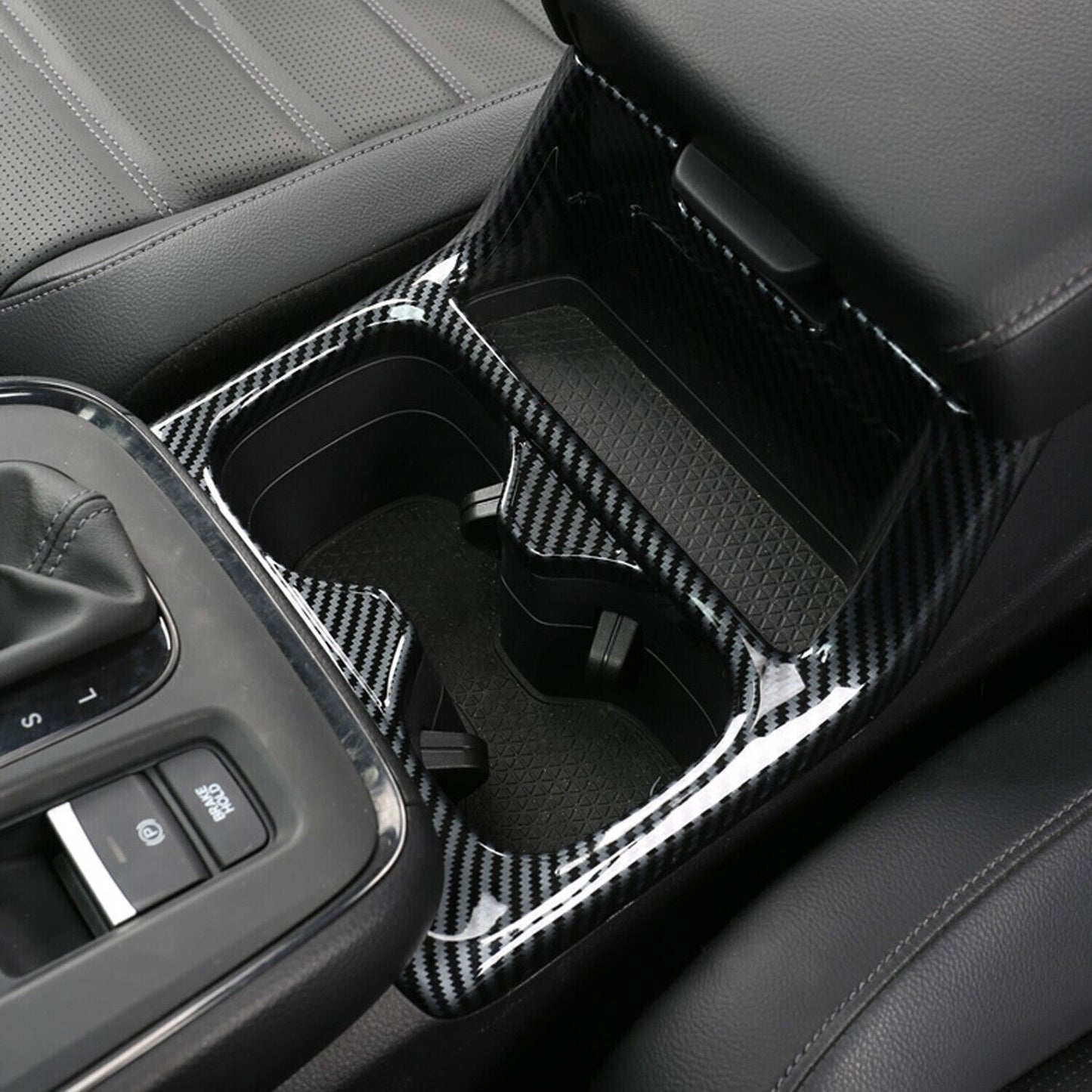 for Honda CR-V CRV 23-24 ABS Carbon Fiber Front Water Cup Holder Cover Trim 1PCS