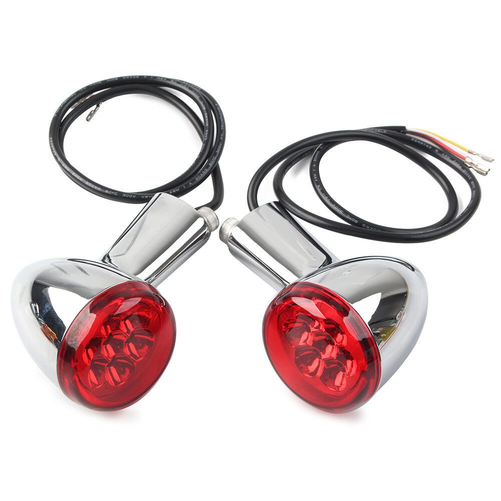 LED Blinker hint for Harley Sportster XL 883 1200 1992-2022 Chrom + Rot