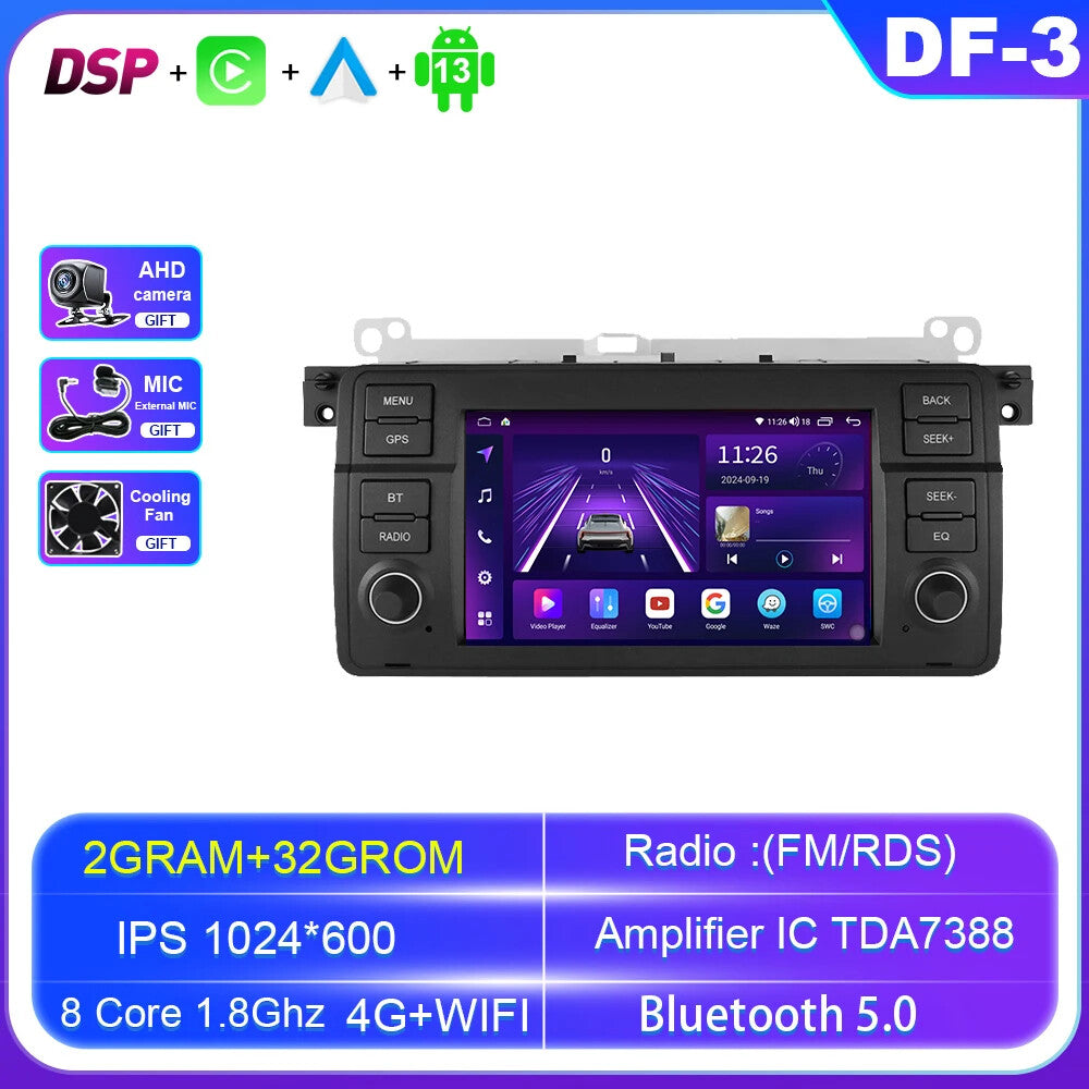 for BMW 3 Series E46 M3 1998-2005 Carplay Car Radio GPS Navi Multimedia Screen