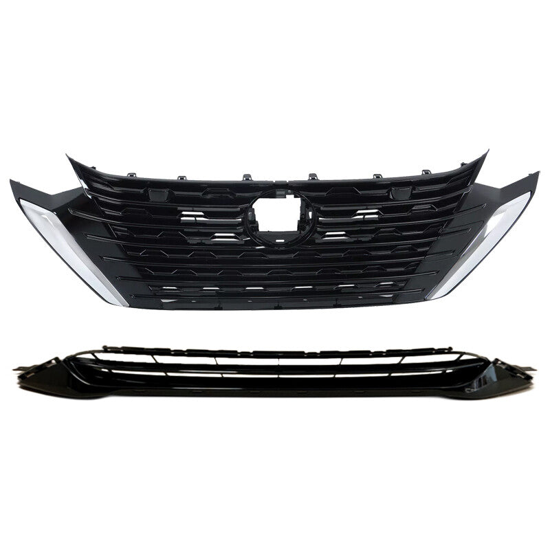 For 2024-2025 for Nissan Sentra S SV Model Black Front Bumper Upper Lower Grille