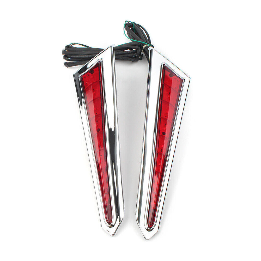 For Victory 2010 Motorcycle Saber Tooth LED Saddlebag Red Brake Lights Accents