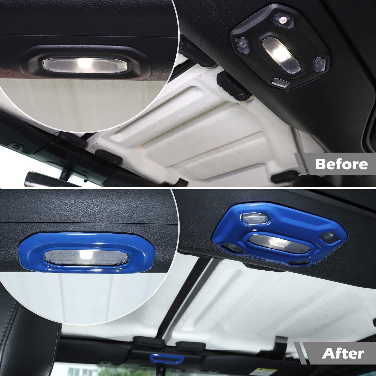Top Roof Reading Light Cover Trim Bezel Lamp Panel Cover Decor for Jeep JLU 18+