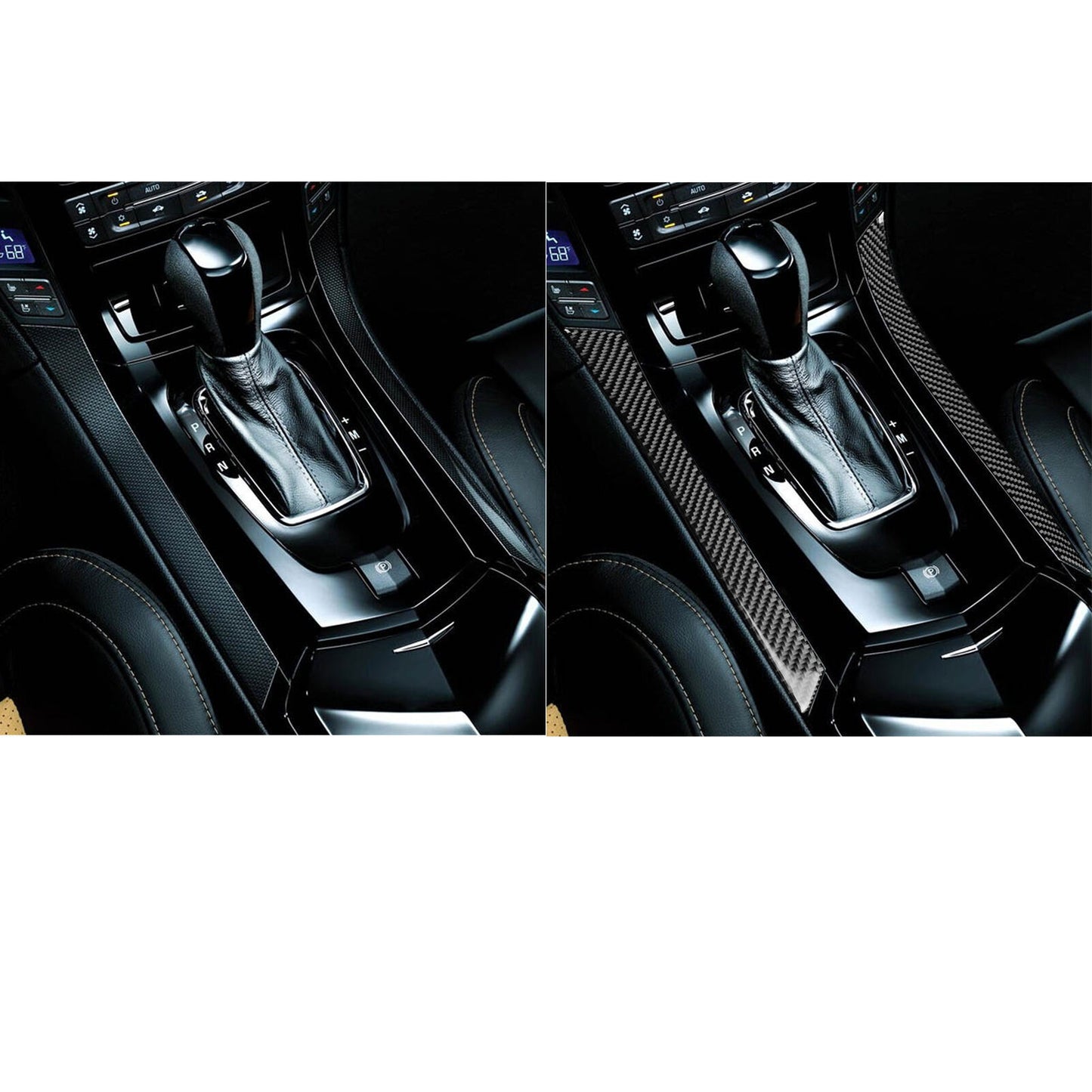 Gear Shift Both Side Cover Trim for Cadillac CTS 08-13 Real Black Carbon Fiber
