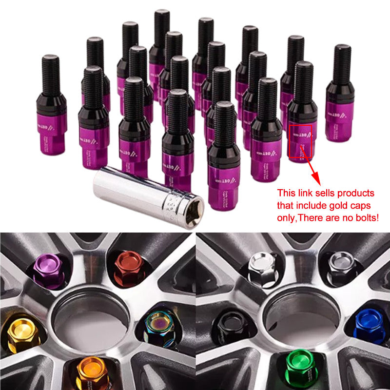 20-piece set of purple wheel lug bolts and nails, replacement caps 28mm, suitable for most aftermarket applications.