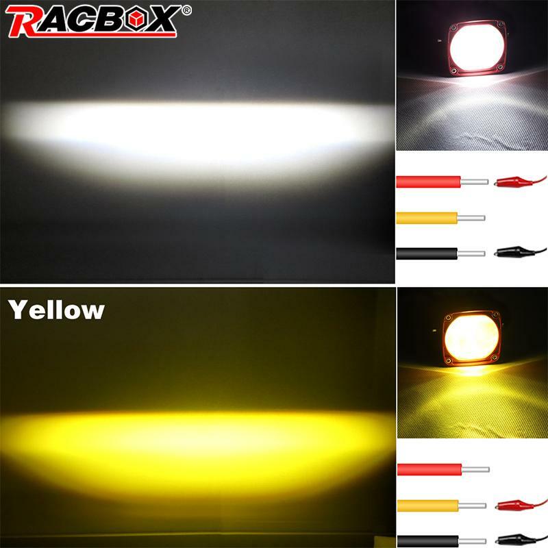 2x 2 LED Work Light Bar Square Pods Offroad Spot Driving Fog ATV SUV Truck