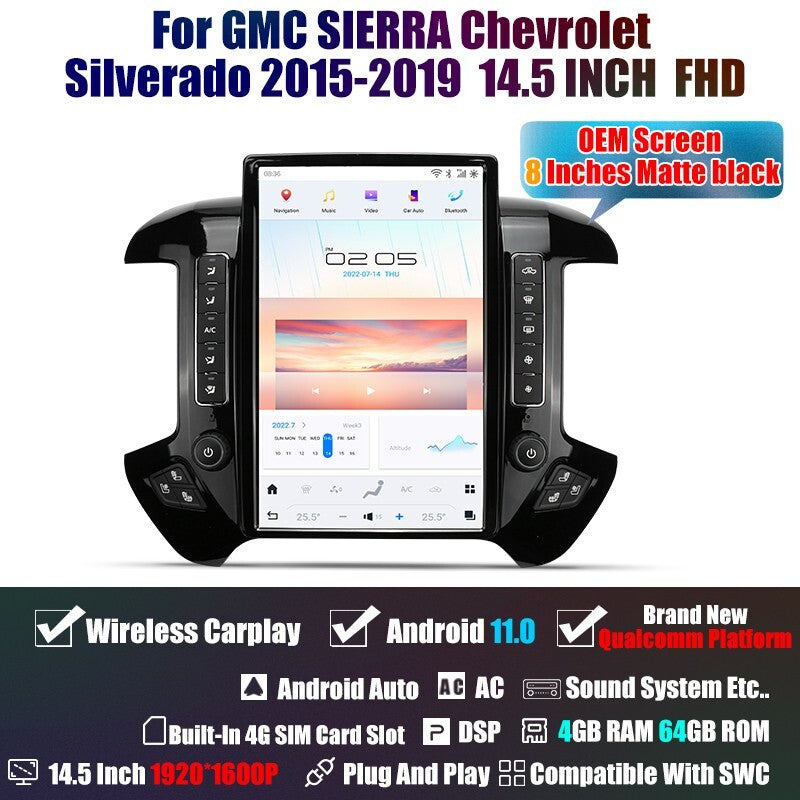 Android 11 for Tesla Radio for Chevrolet Silverado for Gmc for Sierra 2013-2019 Gps Screen
